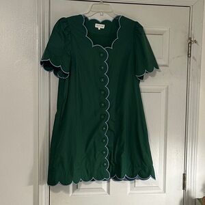 Entro Green Scalloped Dress